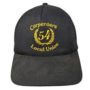 Carpenters 54 Local Union Snapback 5 Panel Cap Black One Size Adjustable Halo